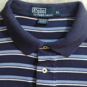 R.L. Polo blue striped polo shirt